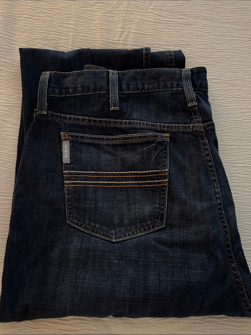 Cinch Miller Dark Blue Straight Jeans with Contrast Stitching